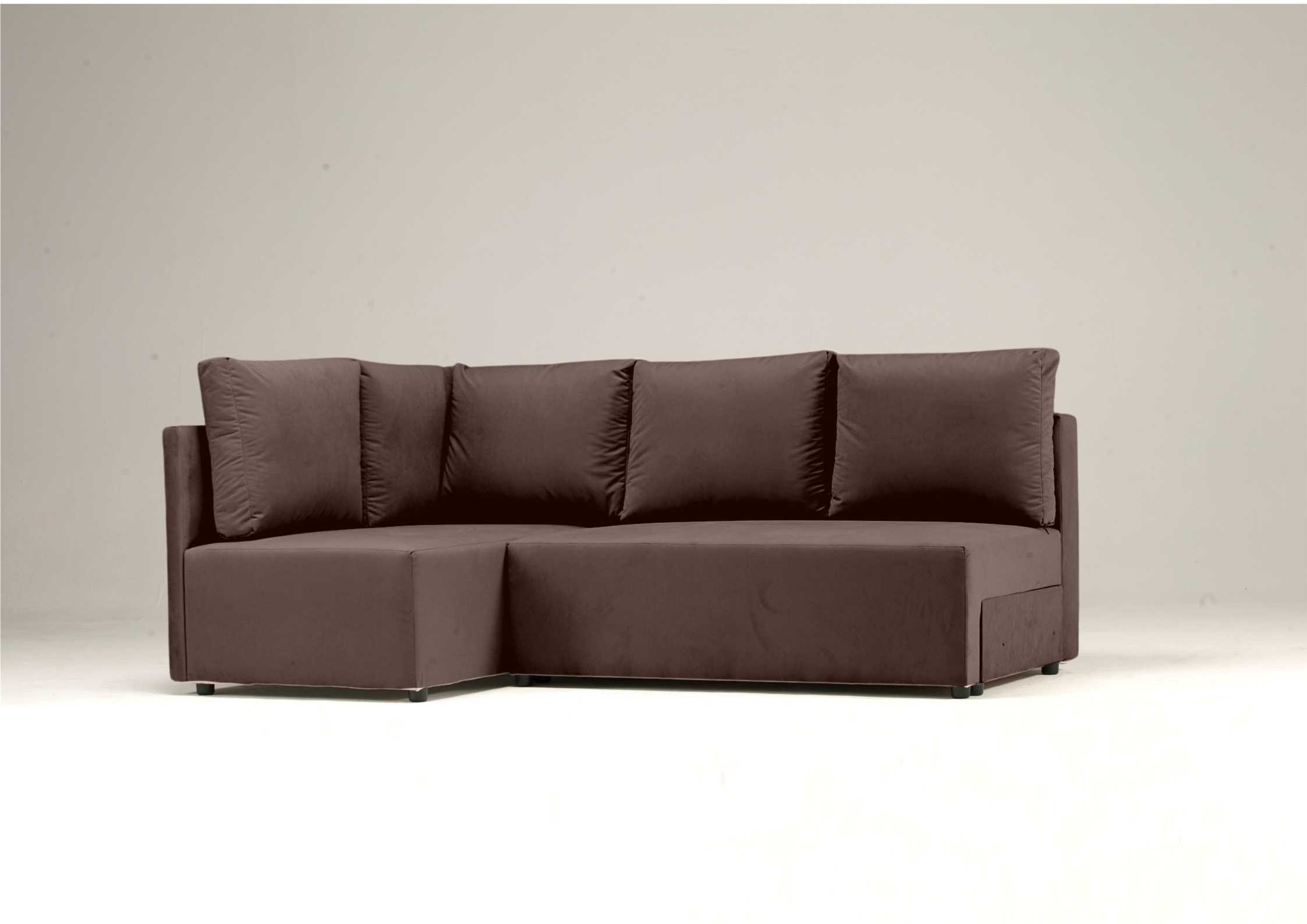 Brązowy narożnik rozkładany do bloku